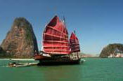 June Bahtre traditional Chinese Junk Cruise is famous Phuket Day Trips